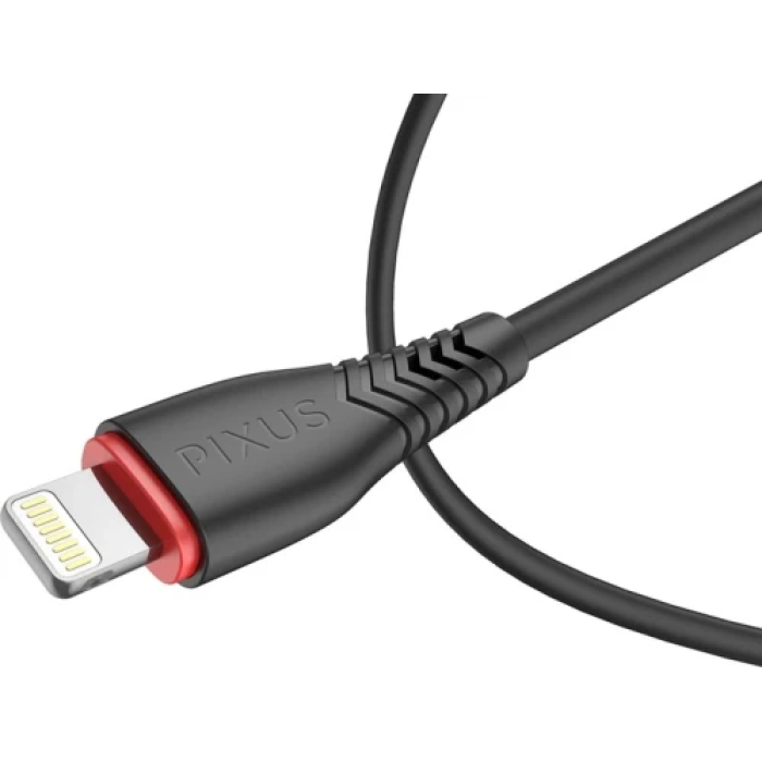 Кабель USB AM - Lightning, 1 м, Black, Pixus Start, 2.4A