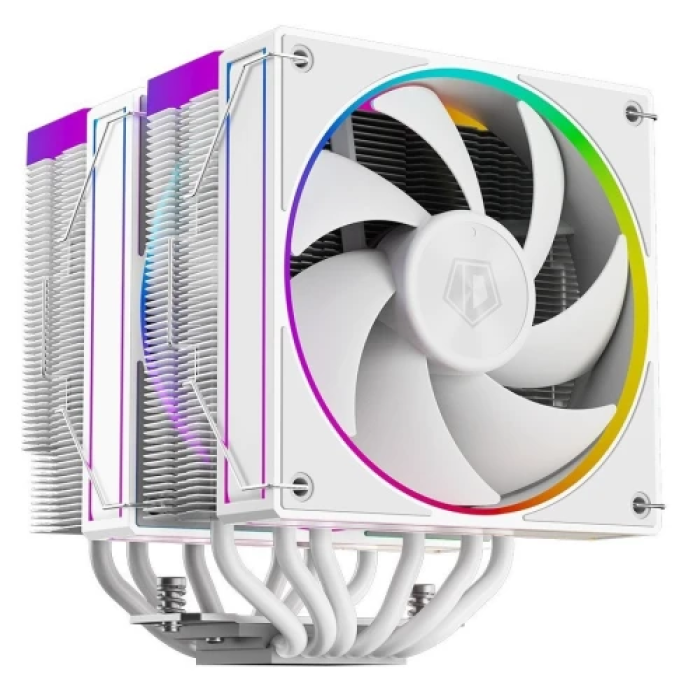 Кулер для процесора ID-Cooling FROZN A620 ARGB White, 2x120 мм, 6 теплових трубок, алюміній/мідь, Intel: 1700, 1200, 115x, AMD: AM4/AM5, 500±200 ~ 2000±10% об/мин, 27.2dB(A) Max, 157х120х142 мм, 4-pin PWM ARGB, до 270 Вт