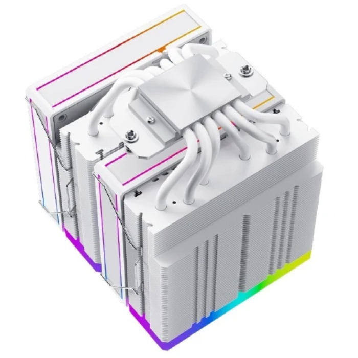 Кулер для процесора ID-Cooling FROZN A620 ARGB White, 2x120 мм, 6 теплових трубок, алюміній/мідь, Intel: 1700, 1200, 115x, AMD: AM4/AM5, 500±200 ~ 2000±10% об/мин, 27.2dB(A) Max, 157х120х142 мм, 4-pin PWM ARGB, до 270 Вт