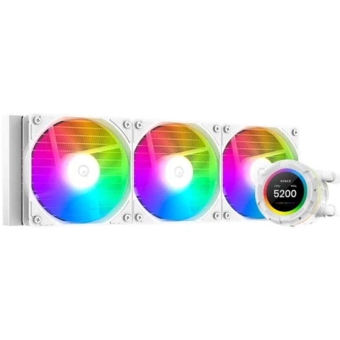 Система рідинного охолодження ID-Cooling Space LCD SL360 XE White, 3х120мм ARGB fans, 4pin PWM, Intel LGA2066/2011/1851/1700/1200/115x; AMD AM5/AM4, до 350Вт TDP, LCD-дисплей 2,1"