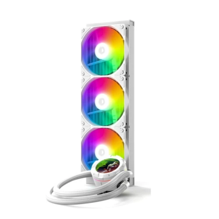 Система рідинного охолодження ID-Cooling Space LCD SL360 XE White, 3х120мм ARGB fans, 4pin PWM, Intel LGA2066/2011/1851/1700/1200/115x; AMD AM5/AM4, до 350Вт TDP, LCD-дисплей 2,1"