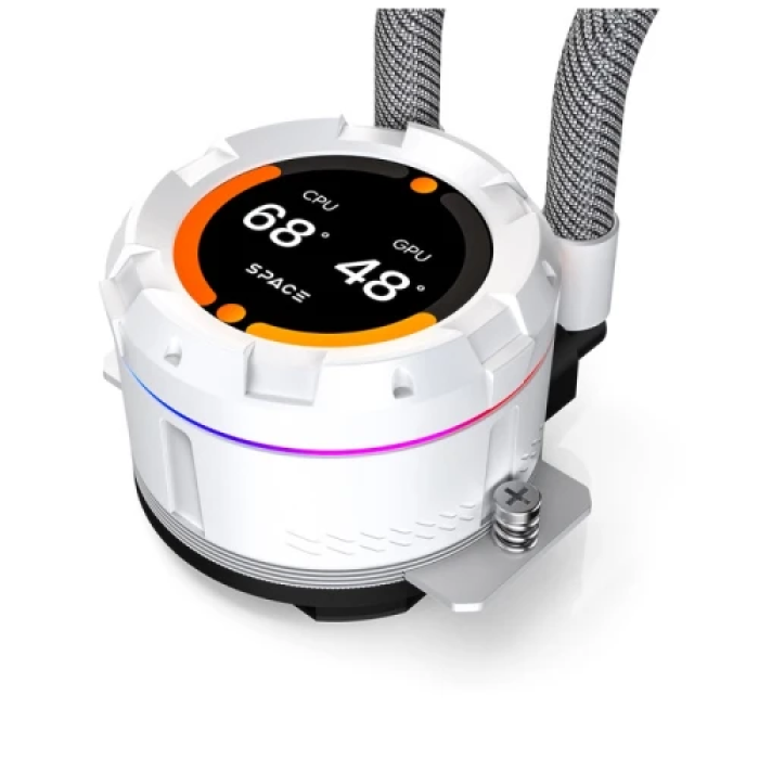 Система рідинного охолодження ID-Cooling Space LCD SL360 XE White, 3х120мм ARGB fans, 4pin PWM, Intel LGA2066/2011/1851/1700/1200/115x; AMD AM5/AM4, до 350Вт TDP, LCD-дисплей 2,1"