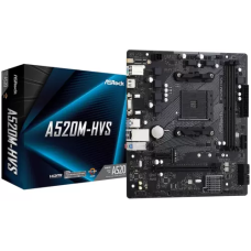 Мат.плата AM4 (A520) ASRock A520M-HVS, A520, 2xDDR4, Int.Video(CPU), 4xSATA3, 1xM.2, 1xPCI-E 16x 3.0, 1xPCI-E 1x 3.0, ALC887, RTL8111H, 6xUSB3.2/6xUSB2.0, VGA/HDMI, MicroATX
