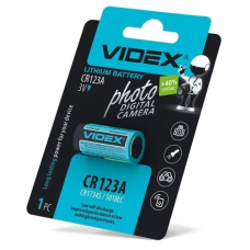 Батарейка CR123A, літієва, Videx, 1 шт, 1500mAh, 3V, Blister