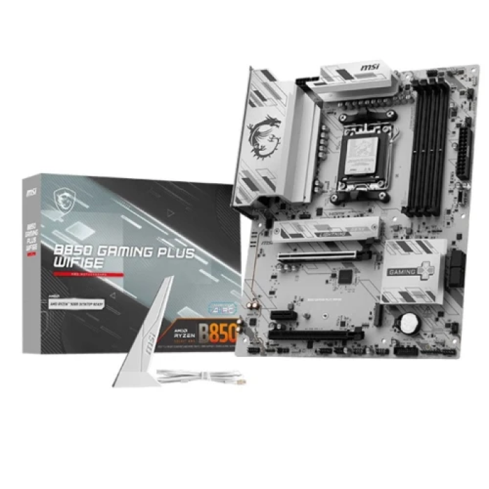 Материнська плата AM5 MSI B850 GAMING PLUS WIFI6E, B850, 4xDDR5, Int.Video (CPU), 4xSATA3, 2xM.2, 2xPCI-E 4.0 x16, 1xPCI-E 3.0 x1, ALC897, Realtek 8125D 2.5G, WiFi 6E, Bluetooth 5.3, 11xUSB 3.2 / 4xUSB 2.0, HDMI/DP, ATX