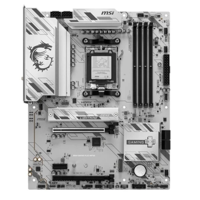 Материнська плата AM5 MSI B850 GAMING PLUS WIFI6E, B850, 4xDDR5, Int.Video (CPU), 4xSATA3, 2xM.2, 2xPCI-E 4.0 x16, 1xPCI-E 3.0 x1, ALC897, Realtek 8125D 2.5G, WiFi 6E, Bluetooth 5.3, 11xUSB 3.2 / 4xUSB 2.0, HDMI/DP, ATX