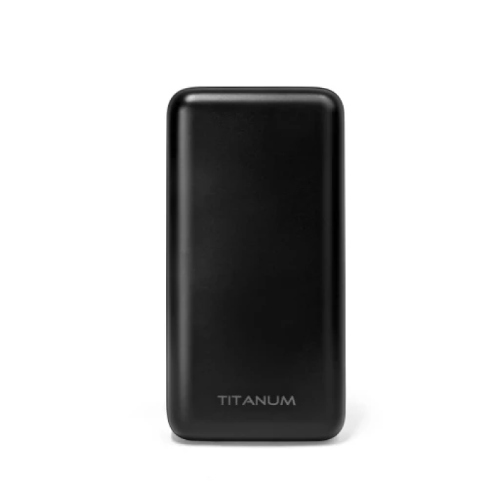 Універсальна мобільна батарея 20000 mAh, Titanum WCS20, Black, 45 Вт, 1xType-C (PD3.0) / 1xUSB (PD3.0), вбуд. кабель Type-C, цифровий LED дисплей (TPB-WCS20-B)