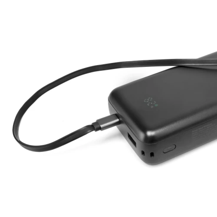 Універсальна мобільна батарея 20000 mAh, Titanum WCS20, Black, 45 Вт, 1xType-C (PD3.0) / 1xUSB (PD3.0), вбуд. кабель Type-C, цифровий LED дисплей (TPB-WCS20-B)