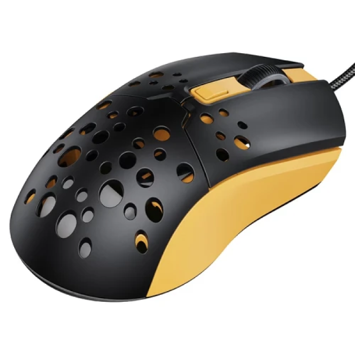 Миша Hoco GM51 "Sky", Black/Yellow, USB, оптична, 1200-3600 dpi, LED підсвічування (7 режимів), 6 кнопок, 1.5 м