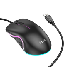 Миша Hoco GM19 "Enjoy", Black, USB, оптична, 1000 dpi, LED підсвічування, 3 кнопки, 1.4 м