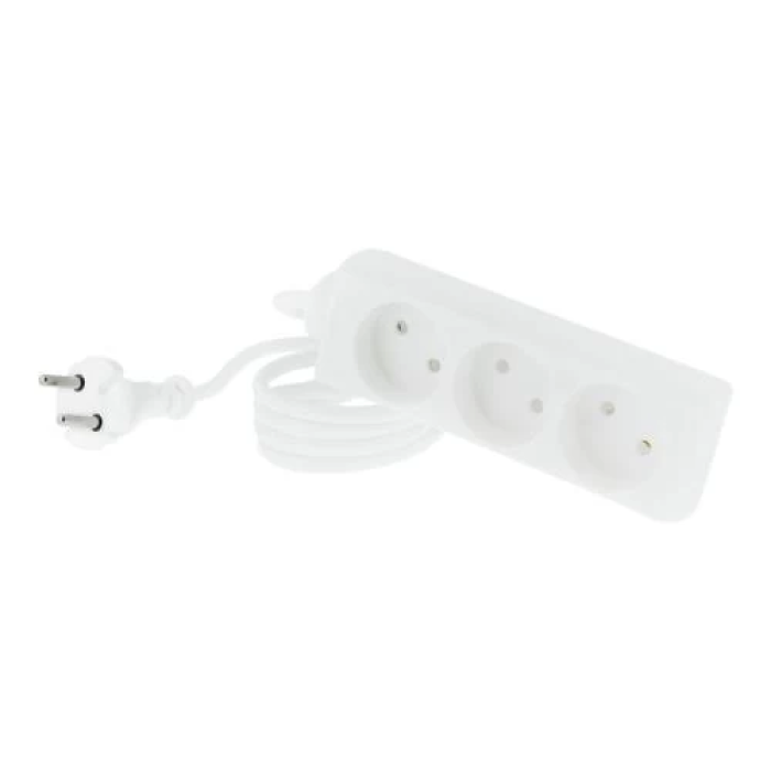 Подовжувач мережевий Tecro, 3 розетки, 1.5 м, White, 10А, 2x1 мм² (TSC-3-1.5)