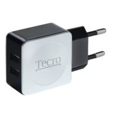 Мережевий зарядний пристрій Tecro, White-Black, 2xUSB, 2.1A, (TR-CHG02-BW)