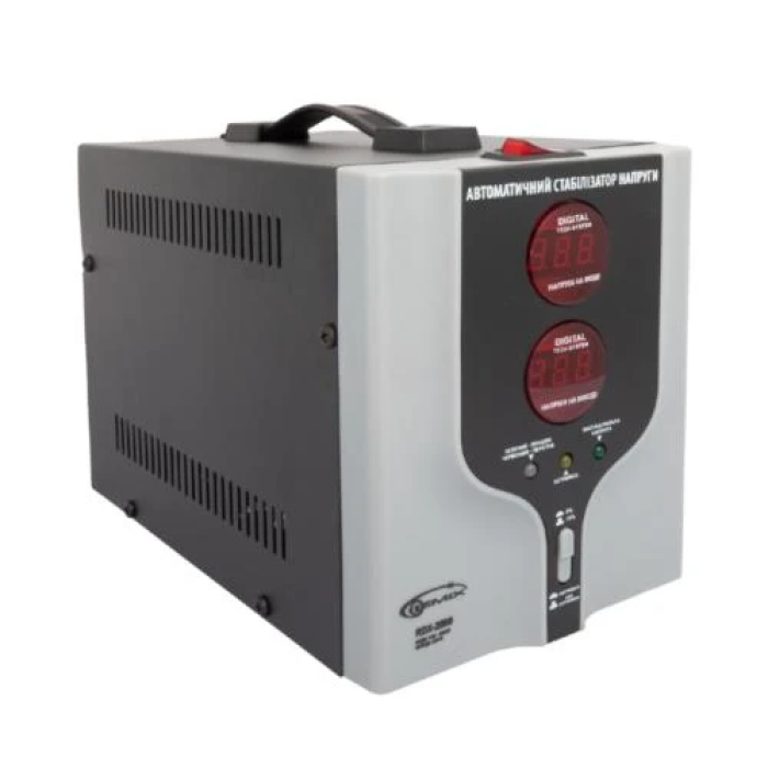 Стабілізатор Gemix RDX-2000, 2000 VA (1400 Вт), вхідна напруга 140-260В, вих напруга 220В ± 10% 50 Гц, LCD екран