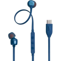 Навушники JBL Tune 310, Blue, 3.5 мм, мікрофон, однокнопковий пульт керування, технологія "Pure Bass", алюмінієві вставки (JBLT310CBLU)