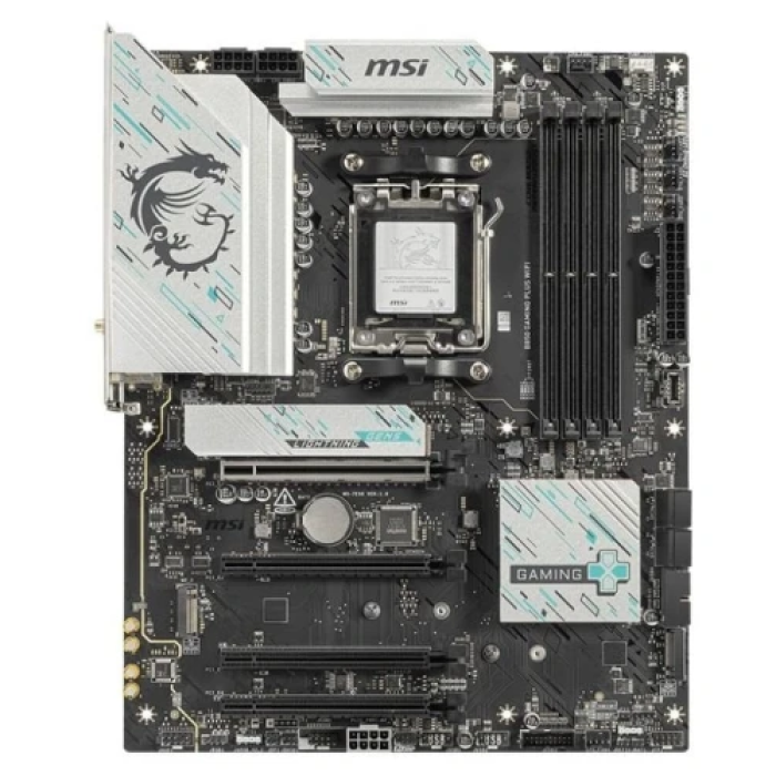 Материнська плата AM5 MSI B850 GAMING PLUS WIFI, B850, 4xDDR5, Int.Video (CPU), 4xSATA3, 3xM.2, 1xPCI-E 5.0 x16, 1xPCI-E 4.0 x16, 2xPCI-E 3.0 x16, ALC897, Realtek 8126VB 5Gb, WiFi 7, Bluetooth 5.4, 9xUSB 3.2 / 8xUSB 2.0, DP, ATX