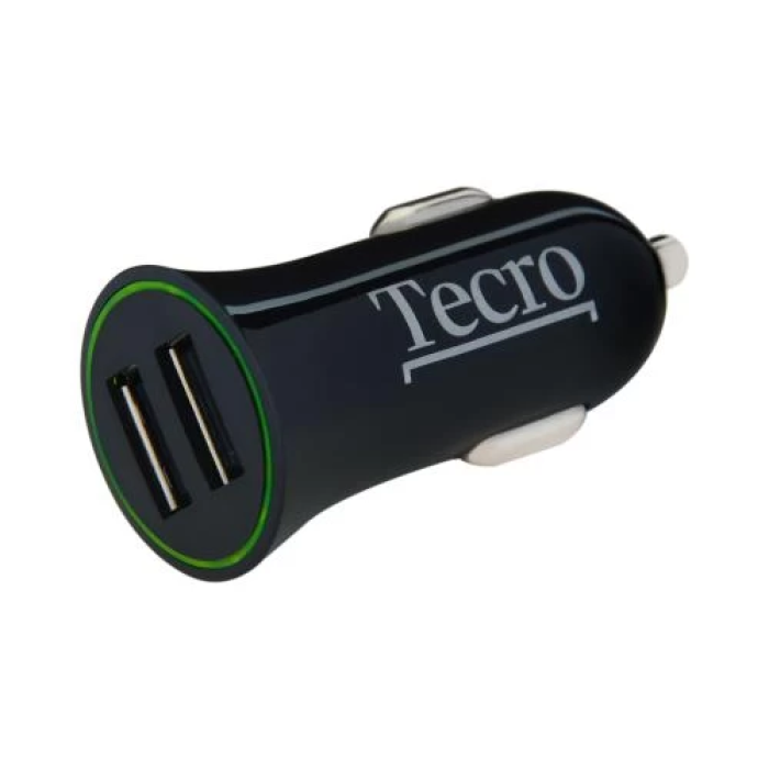 Автомобільний зарядний пристрій Tecro, Black, DC 12/24 В, 2xUSB, 2.1A (TCR-0221AB)
