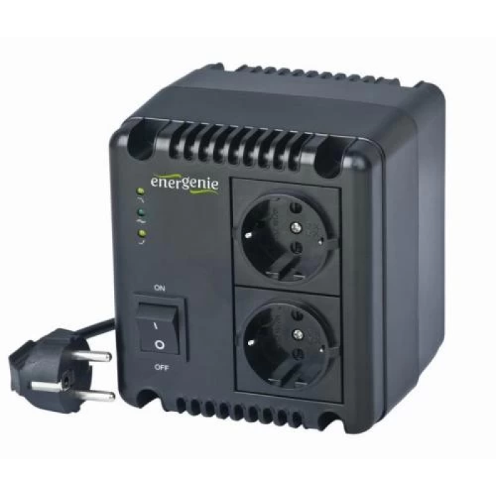 Стабілізатор EnerGenie EG-AVR-1001 1000VA, 600W, 2 розетки (Schuko)