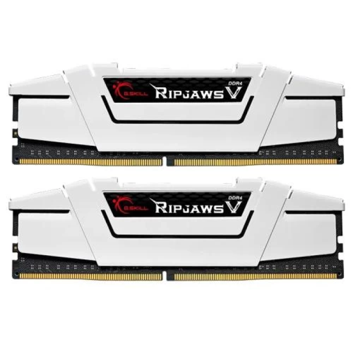 Пам'ять 16Gb x 2 (32Gb Kit) DDR4, 3600 MHz, G.Skill Ripjaws V, White, 18-22-22-42, 1.35V, з радіатором (F4-3600C18D-32GVW)