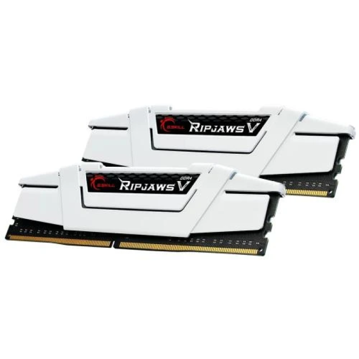 Пам'ять 16Gb x 2 (32Gb Kit) DDR4, 3600 MHz, G.Skill Ripjaws V, White, 18-22-22-42, 1.35V, з радіатором (F4-3600C18D-32GVW)