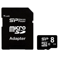 Карта пам'яті microSDHC, 8Gb, Silicon Power, Class10, SD адаптер, до 40 МБ/с (SP008GBSTH010V10SP)