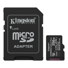 Карта пам'яті microSDXC, 256Gb, Kingston Canvas Select Plus, Class10 UHS-I U1 V10 A1, SD адаптер, до 150 МБ/с (SDCS3/256GB)
