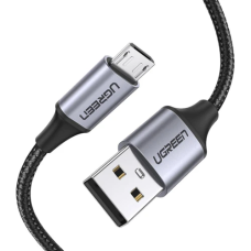 Кабель USB 2.0 AM - microUSB (5P), 2 м, Black, Ugreen US290, 2.4A (60148)