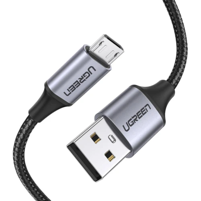 Кабель USB 2.0 AM - microUSB (5P), 2 м, Black, Ugreen US290, 2.4A (60148)