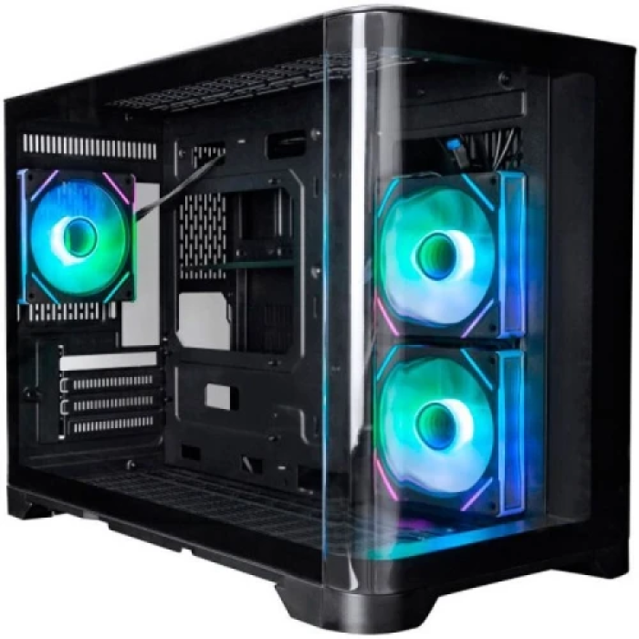 Корпус 1stPlayer UV6, Black, без БЖ, Mini Tower, Micro ATX / Mini ITX, 2xUSB 3.0, макс. CPU - 157 мм / VGA - 400 мм, 3x120 мм ARGB, бічна та передня панель із загартованого скла (UV6-BK-2FC7R-1FC7)