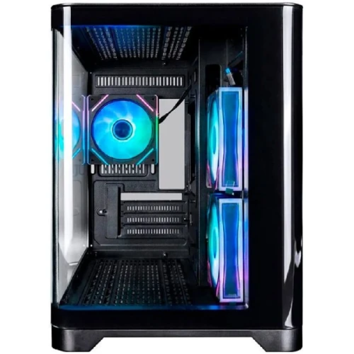 Корпус 1stPlayer UV6, Black, без БЖ, Mini Tower, Micro ATX / Mini ITX, 2xUSB 3.0, макс. CPU - 157 мм / VGA - 400 мм, 3x120 мм ARGB, бічна та передня панель із загартованого скла (UV6-BK-2FC7R-1FC7)