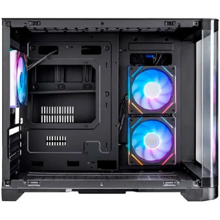Корпус 1stPlayer UV6, Black, без БЖ, Mini Tower, Micro ATX / Mini ITX, 2xUSB 3.0, макс. CPU - 157 мм / VGA - 400 мм, 3x120 мм ARGB, бічна та передня панель із загартованого скла (UV6-BK-2FC7R-1FC7)