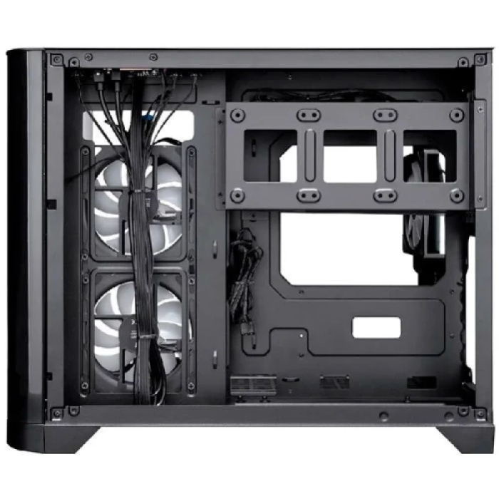 Корпус 1stPlayer UV6, Black, без БЖ, Mini Tower, Micro ATX / Mini ITX, 2xUSB 3.0, макс. CPU - 157 мм / VGA - 400 мм, 3x120 мм ARGB, бічна та передня панель із загартованого скла (UV6-BK-2FC7R-1FC7)