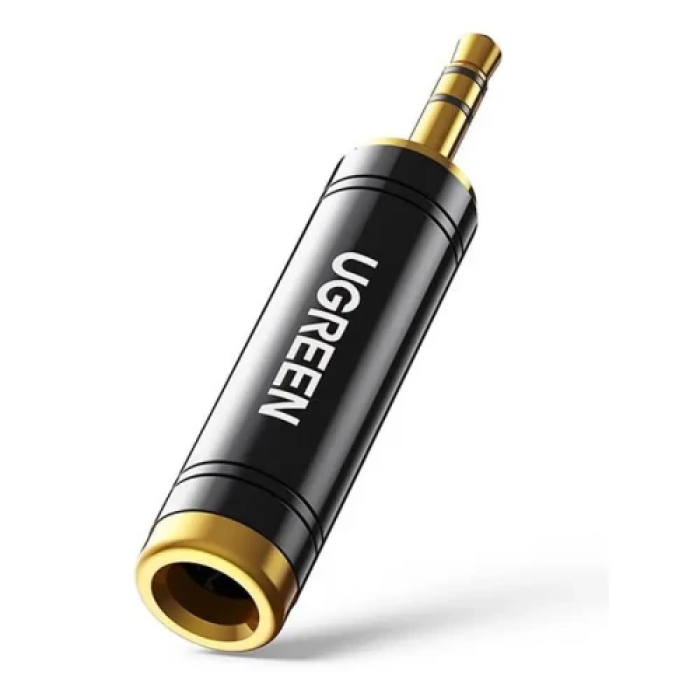 Перехідник звуковий, 6.35 мм (F) - 3.5 мм (M), Black, Ugreen AV168 (60711)