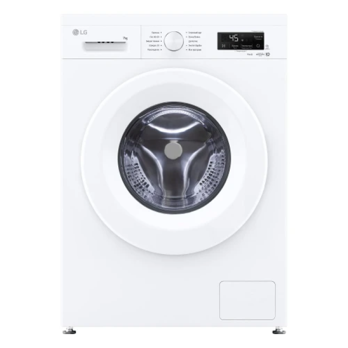 Пральна машина LG F2Y2HS3WE, White, 7кг, фронтальна, 10 програм, швидкість віджиму 1200 об/хв, дисплей, інвертор, клас енергоспоживання A, 85x60x44 см