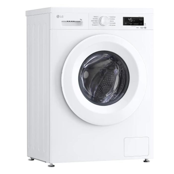 Пральна машина LG F2Y2HS3WE, White, 7кг, фронтальна, 10 програм, швидкість віджиму 1200 об/хв, дисплей, інвертор, клас енергоспоживання A, 85x60x44 см