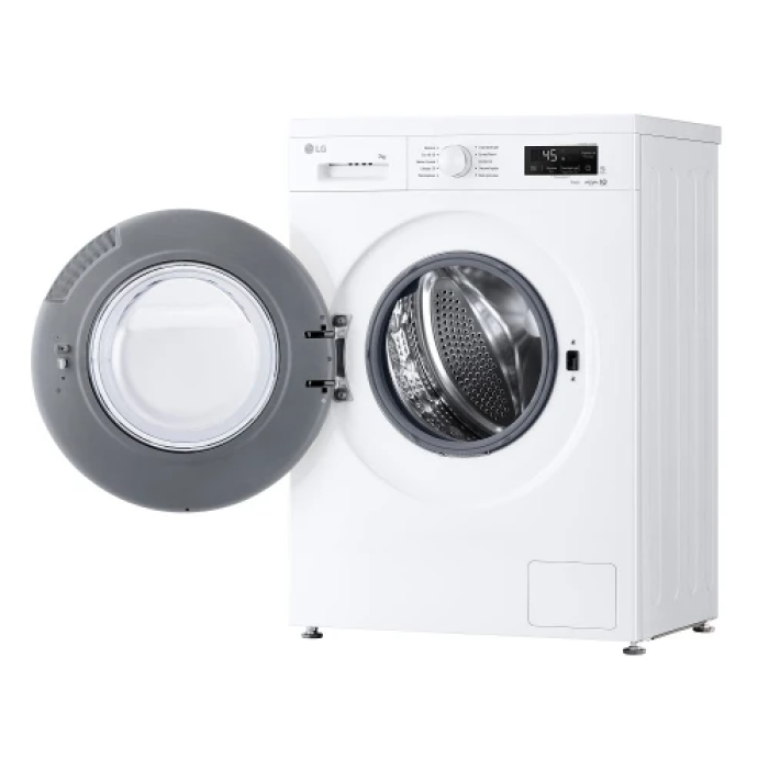Пральна машина LG F2Y2HS3WE, White, 7кг, фронтальна, 10 програм, швидкість віджиму 1200 об/хв, дисплей, інвертор, клас енергоспоживання A, 85x60x44 см