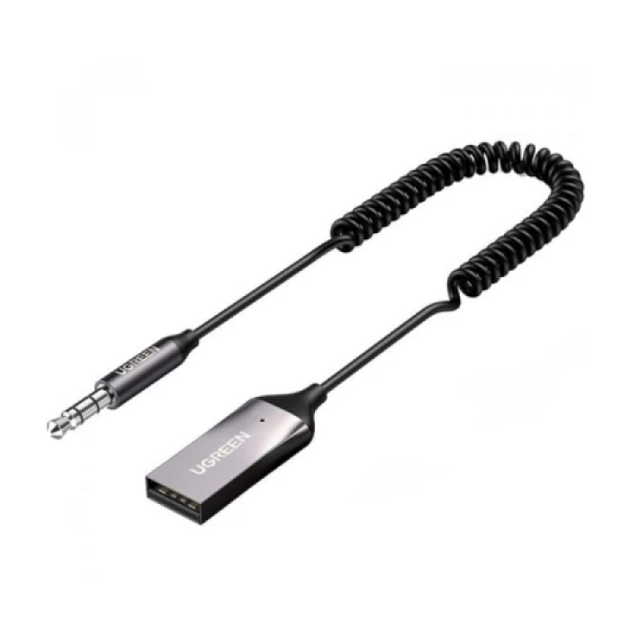 Аудіо ресивер Ugreen CM309, Space Grey, USB, 3.5 мм (AUX), Bluetooth 5.0, з мікрофоном, AAC/SBC (70601)