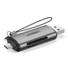 Кардридер USB Ugreen CM185, Grey, Type-C / USB 3.0 - microSD / SD (50706)