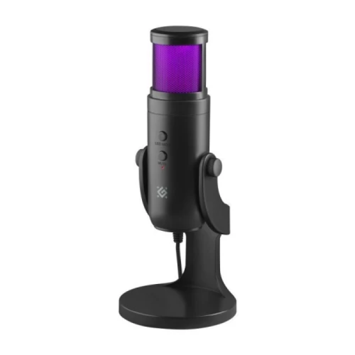 Мікрофон Defender Galactar GMC 250, Black, USB, RGB-підсвічування, кабель 1.5 м (64625)
