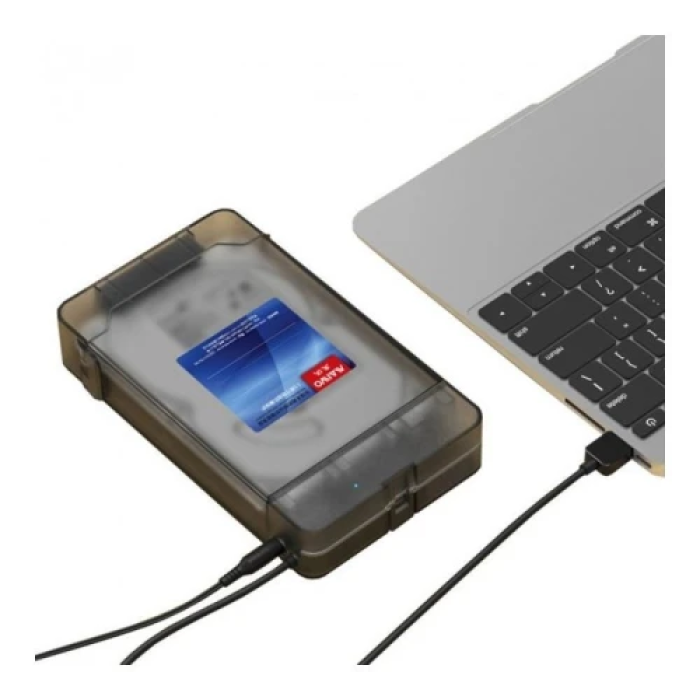 Адаптер USB Maiwo K10435, Black, USB 3.0 - SATA, 50 см, блок живлення (12V / 2A) у комплекті, захисний пластиковий контейнер для жорсткого диска 3.5"