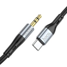 Кабель-перехідник звуковий, Type-C (M) - 3.5 мм (M), 1 м, Black, Hoco UPA22