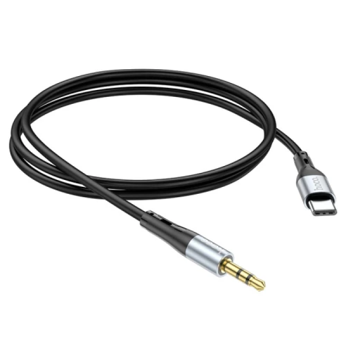 Кабель-перехідник звуковий, Type-C (M) - 3.5 мм (M), 1 м, Black, Hoco UPA22