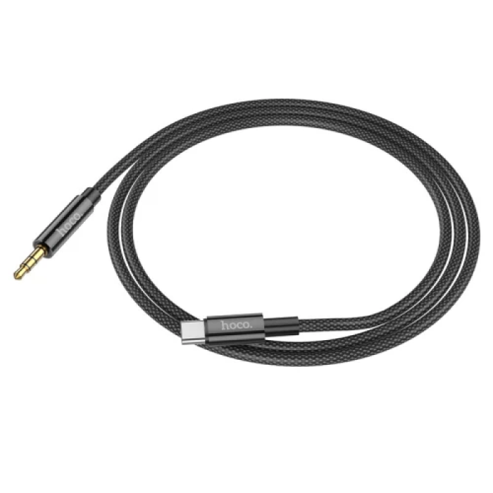 Кабель-перехідник звуковий, Type-C (M) - 3.5 мм (M), 1 м, Black, Hoco UPA19
