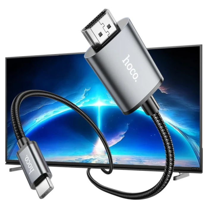 Кабель HDMI (M) - Type-C (M), 2 м, Black, Hoco UA27, 4K / 30 Гц
