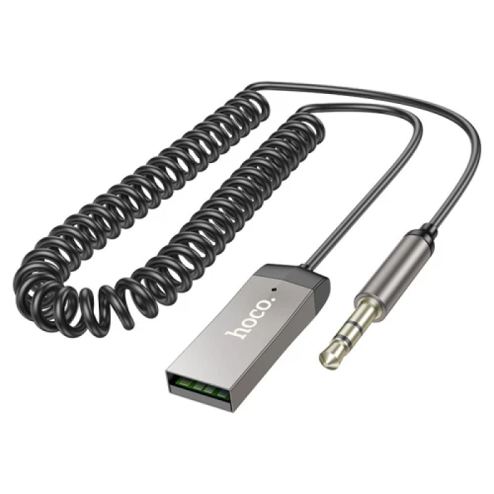 Аудіо ресивер Hoco E78 "Benefit", Space Grey, USB, 3.5 мм (AUX), Bluetooth 5.3, з мікрофоном, 1.2 м