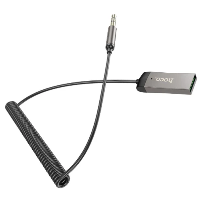 Аудіо ресивер Hoco E78 "Benefit", Space Grey, USB, 3.5 мм (AUX), Bluetooth 5.3, з мікрофоном, 1.2 м