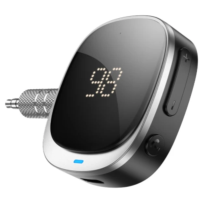 Аудіо ресивер Hoco E80 "Travel", Black, 3.5 мм (AUX), Bluetooth 5.3, LED цифровий дисплей рівня заряду, 250 mAh