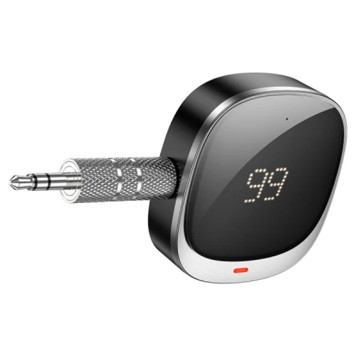 Аудіо ресивер Hoco E80 "Travel", Black, 3.5 мм (AUX), Bluetooth 5.3, LED цифровий дисплей рівня заряду, 250 mAh