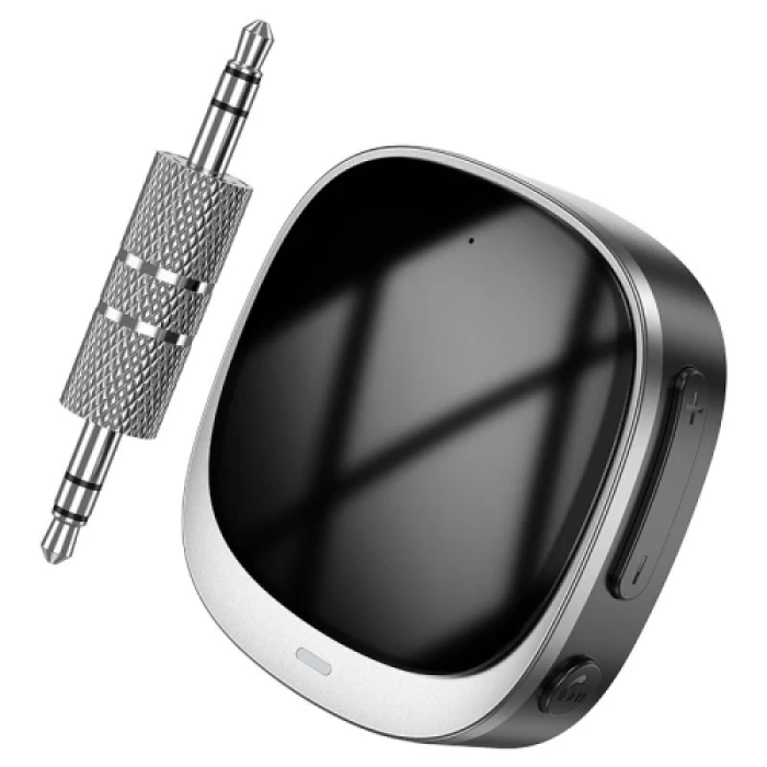 Аудіо ресивер Hoco E80 "Travel", Black, 3.5 мм (AUX), Bluetooth 5.3, LED цифровий дисплей рівня заряду, 250 mAh