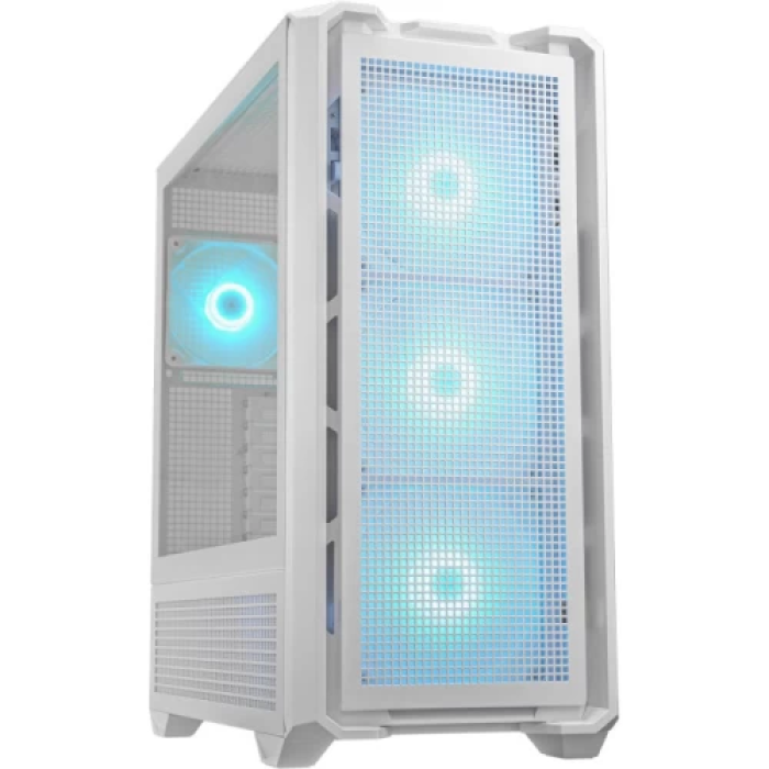 Корпус Cougar MX600 ARGB, White, без БЖ, Full Tower, для E-ATX / ATX / MicroATX / Mini-ITX, 1xType-C / 2xUSB 3.0, макс. CPU - 180 мм / VGA - 400 мм, 3x140 мм, 2x120 мм, бічна панель із загартованого скла (MX600 RGB White)