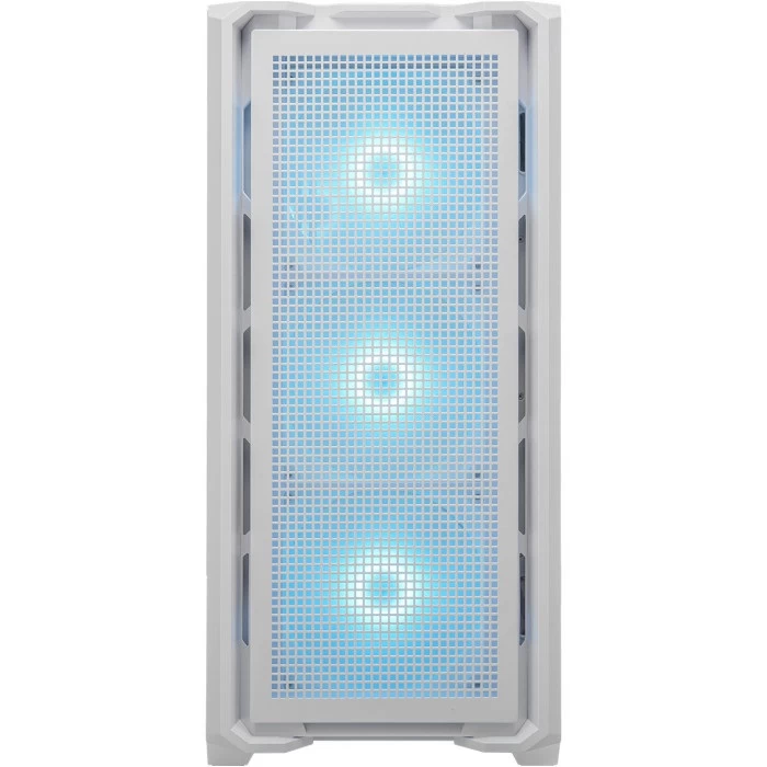 Корпус Cougar MX600 ARGB, White, без БЖ, Full Tower, для E-ATX / ATX / MicroATX / Mini-ITX, 1xType-C / 2xUSB 3.0, макс. CPU - 180 мм / VGA - 400 мм, 3x140 мм, 2x120 мм, бічна панель із загартованого скла (MX600 RGB White)